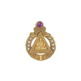 Past Honored Queen Pin with Amethyst and Half Pearls (J6.5 A)