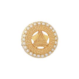 Past Grand Guardian Pin with Pearls and State Name (J84)