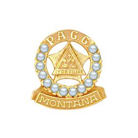 Past Associate Grand Guardian Lapel Tac with State and Whole Pearls (JG12 WP)