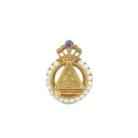 Past Honored Queen Pin with Amethyst and Pearls (J59A)