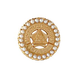 Associate Grand Guardian Lapel Tac with Whole Pearls (J85 WP)