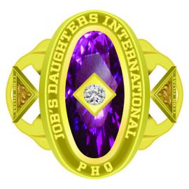 Job's Daughters International PHQ Ring with Diamond (JR15PHQ)