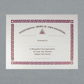 Certificate of Appreciation/Recognition (NJ166)