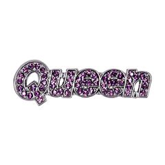 Queen Rhinestone Pin with Purple Stones (J202)